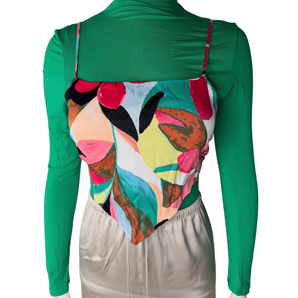 Kelly Green Long Sleeve Turtleneck Stretch Jersey Layering Top Size Small